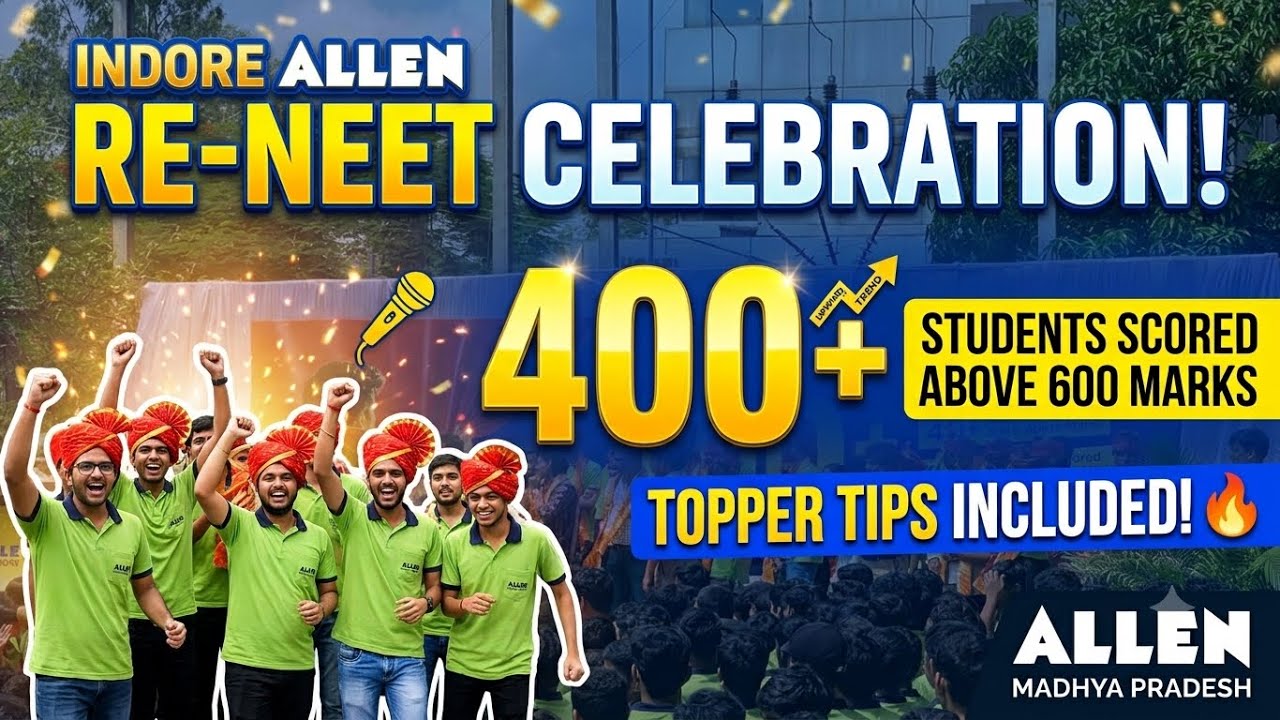 Allen Indore RE-NEET Celebration 😍 (With Toppers Secret Tips! 🔥)  #indorecity #allencareerinstitute 