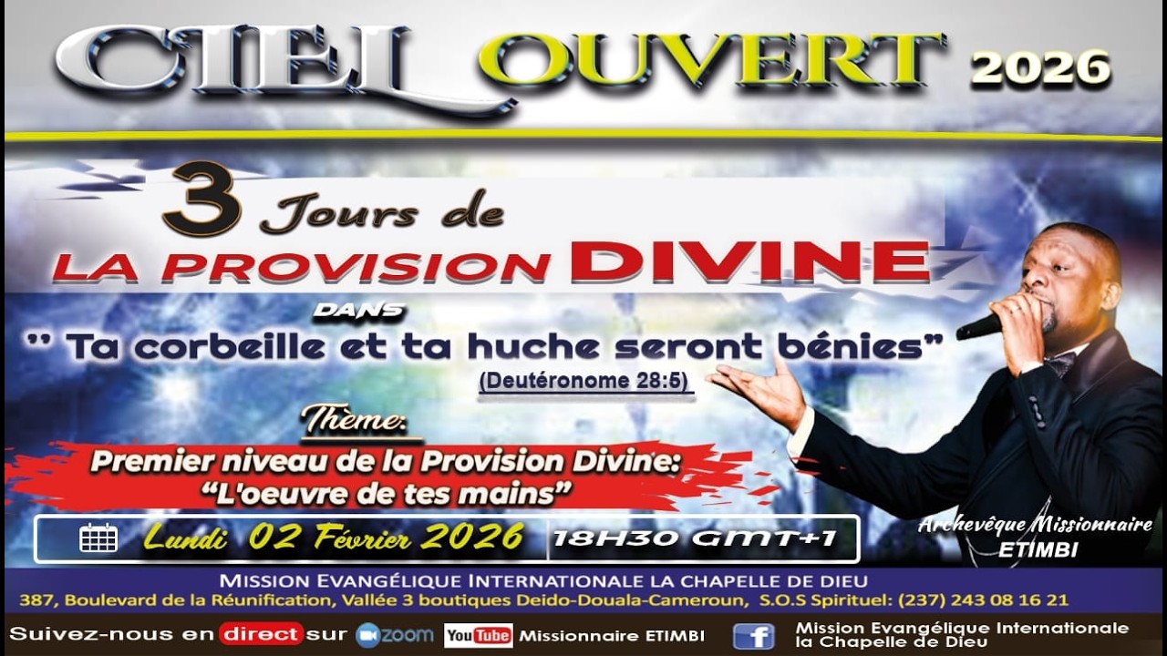 PREMIER NIVEAU DE LA  PROVISION DIVINE : " L'OEUVRE DE TES MAINS "