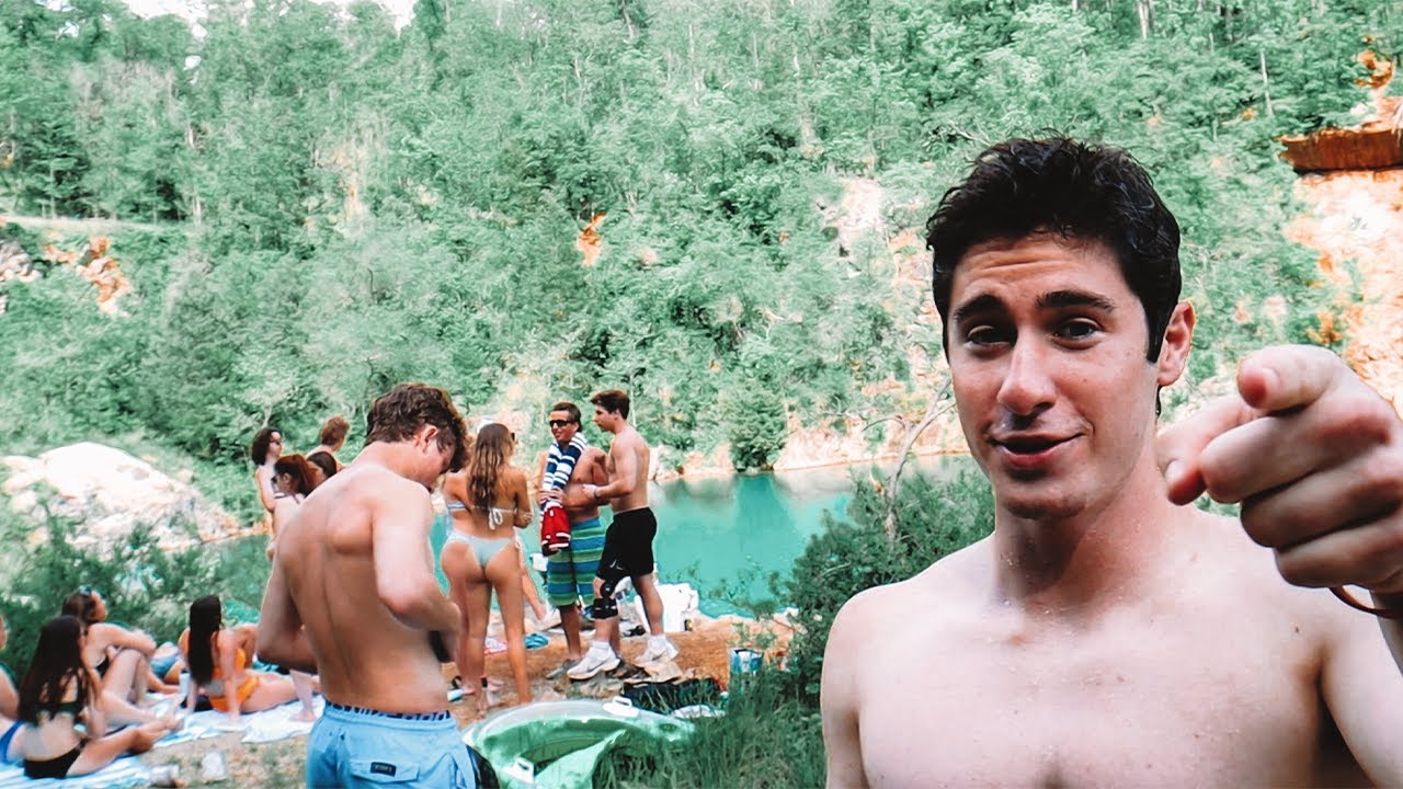 Cliff Jumping in Abandon Virginia Rock Quarry