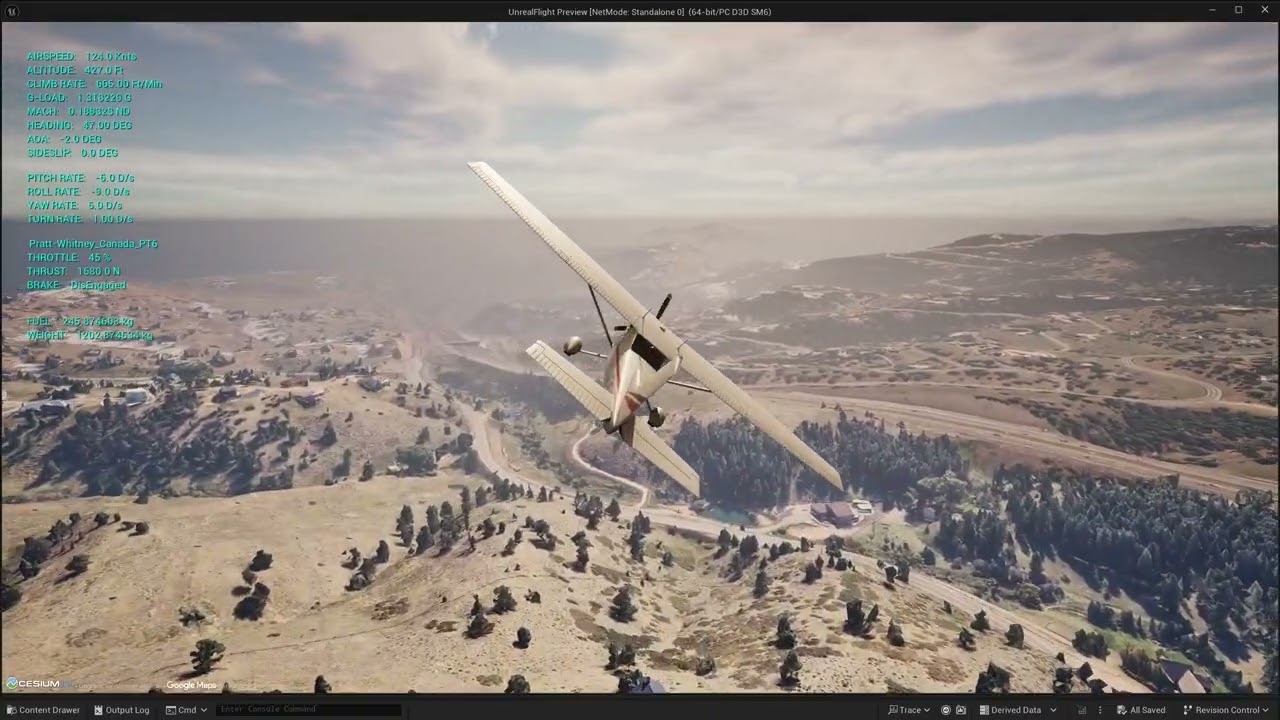 Silantro Unreal Engine 5 Flight Simulator: Cessna 172 Flight Test