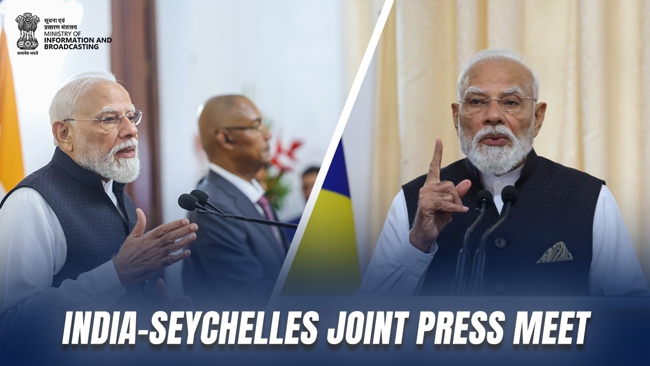 PM Narendra Modi and President Dr. Patrick Herminie attend joint press meet in Seychelles