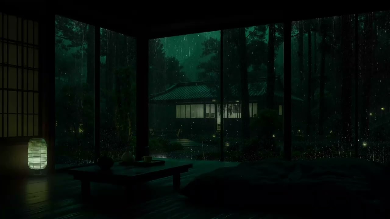 Relaxing Rain in a Dark Room (No Ads) 🌧️ Peaceful Rain Ambience for Sleep, Focus & Calm