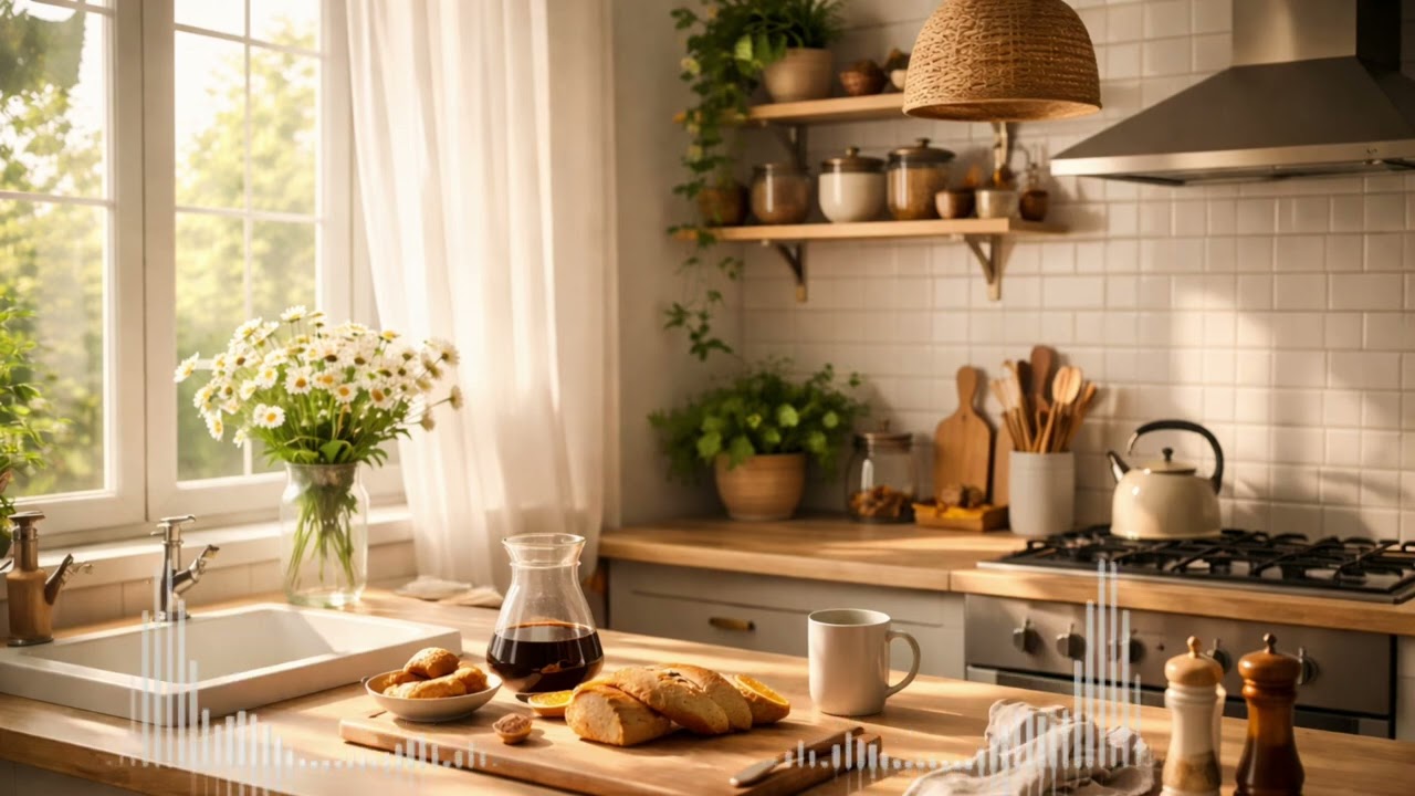 Soft Morning Jazz Piano ☕️ Cozy Kitchen Ambience | Study / Focus / Relax