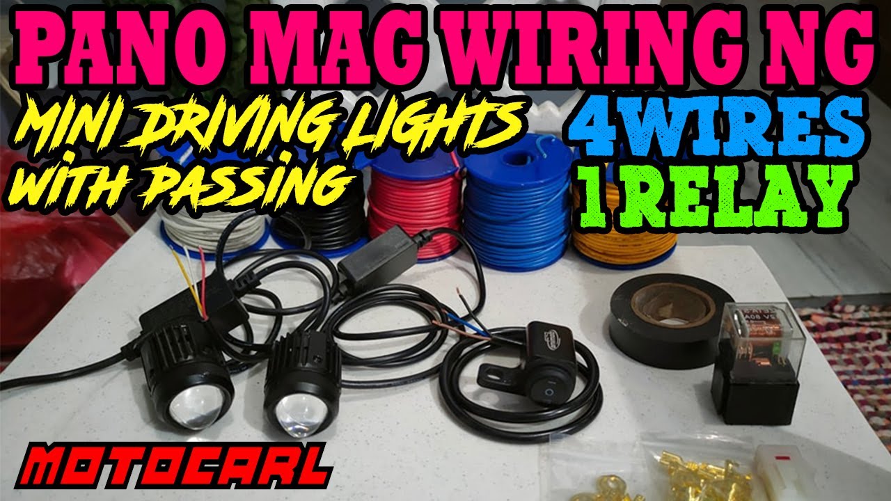 Pano mag install at mag wiring ng 4wires mini driving light using 1 relay and 3way switch