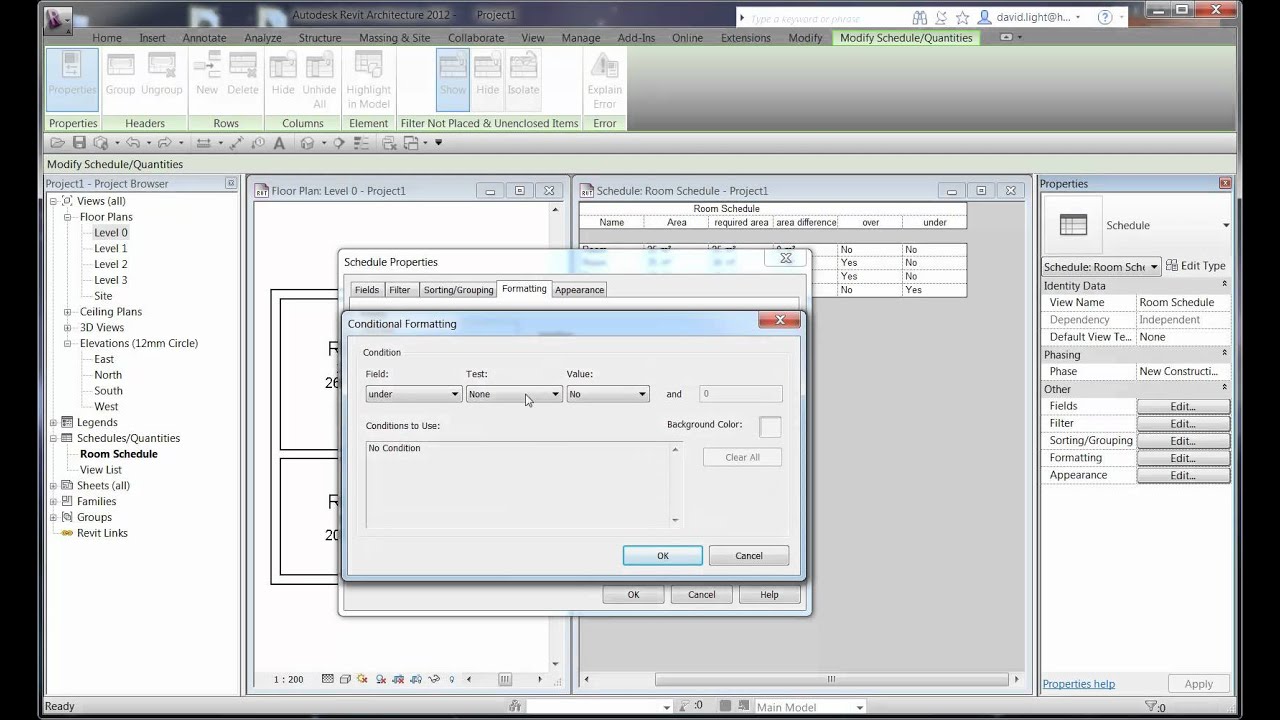 revit conditional formulas and schedules