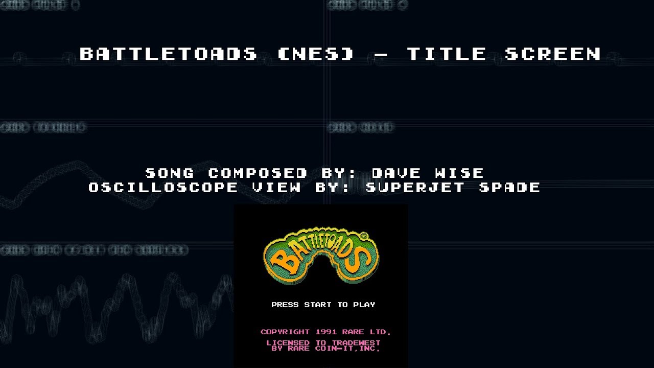 Battletoads (NES) - Title Screen (Oscilloscope View)