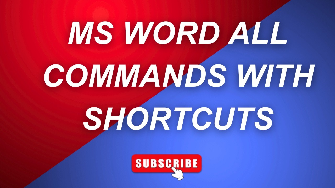 Word All commands with shortcuts