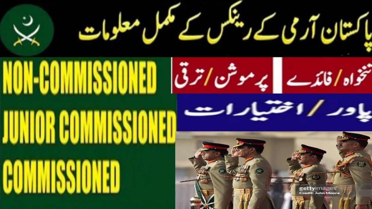 Pak Army All Ranks Complete Information | Non Commissioned JCO & commissioned Ranks