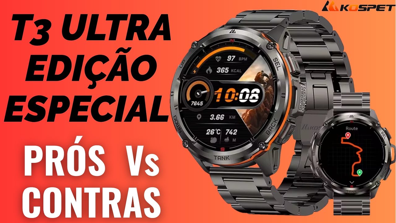 KOSPET TANK T3 ULTRA EDIÇÃO ESPECIAL. FUNÇÕES, GPS E RESISTÊNCIA DO SMARTWATCH MAIS RESISTENTE 2025!