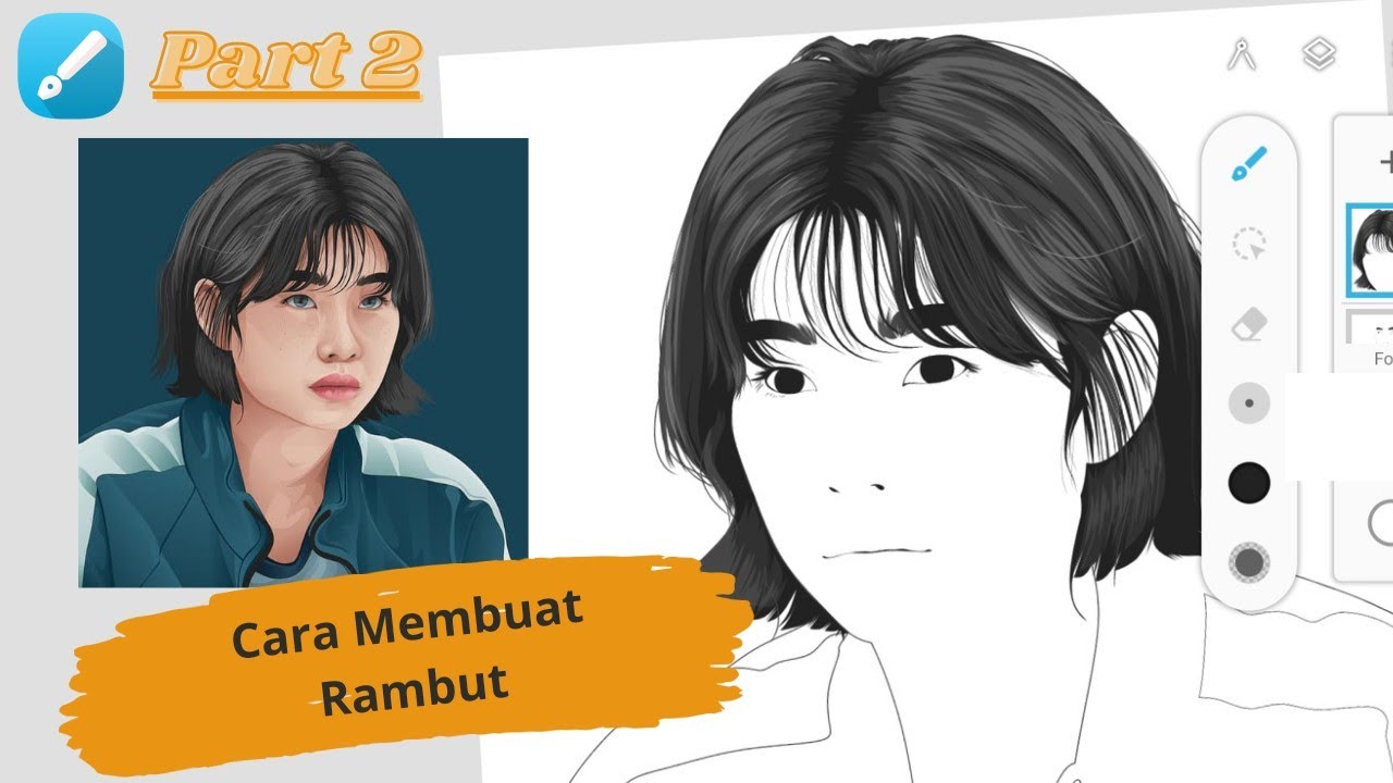 Tutorial Vector - Cara Membuat Rambut Dengan Infinite Design | Kholik Ekstrada
