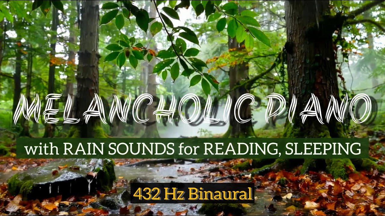 MELANCHOLIC PIANO with RAIN SOUNDS for Cozy Alone Time | Serene Forest Ambience | 432Hz Binaural