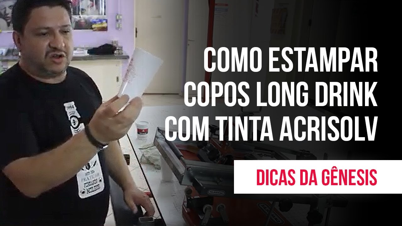 #91 - Como estampar copos long drink com tinta Acrisolv (Serigrafia, Silk Screen, Estampas)