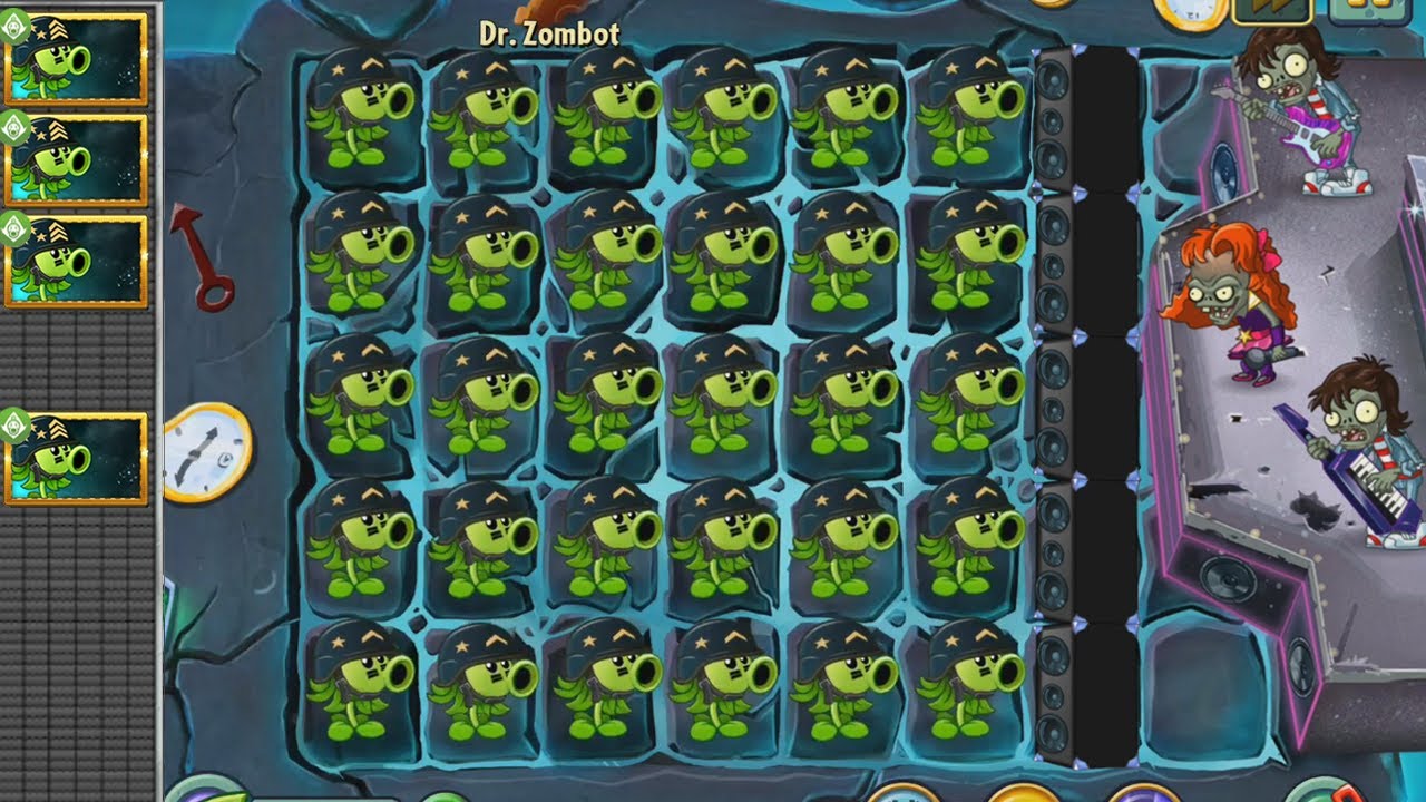 Plants vs Zombies 2 - Mega Gatling Pea vs all Zomboss