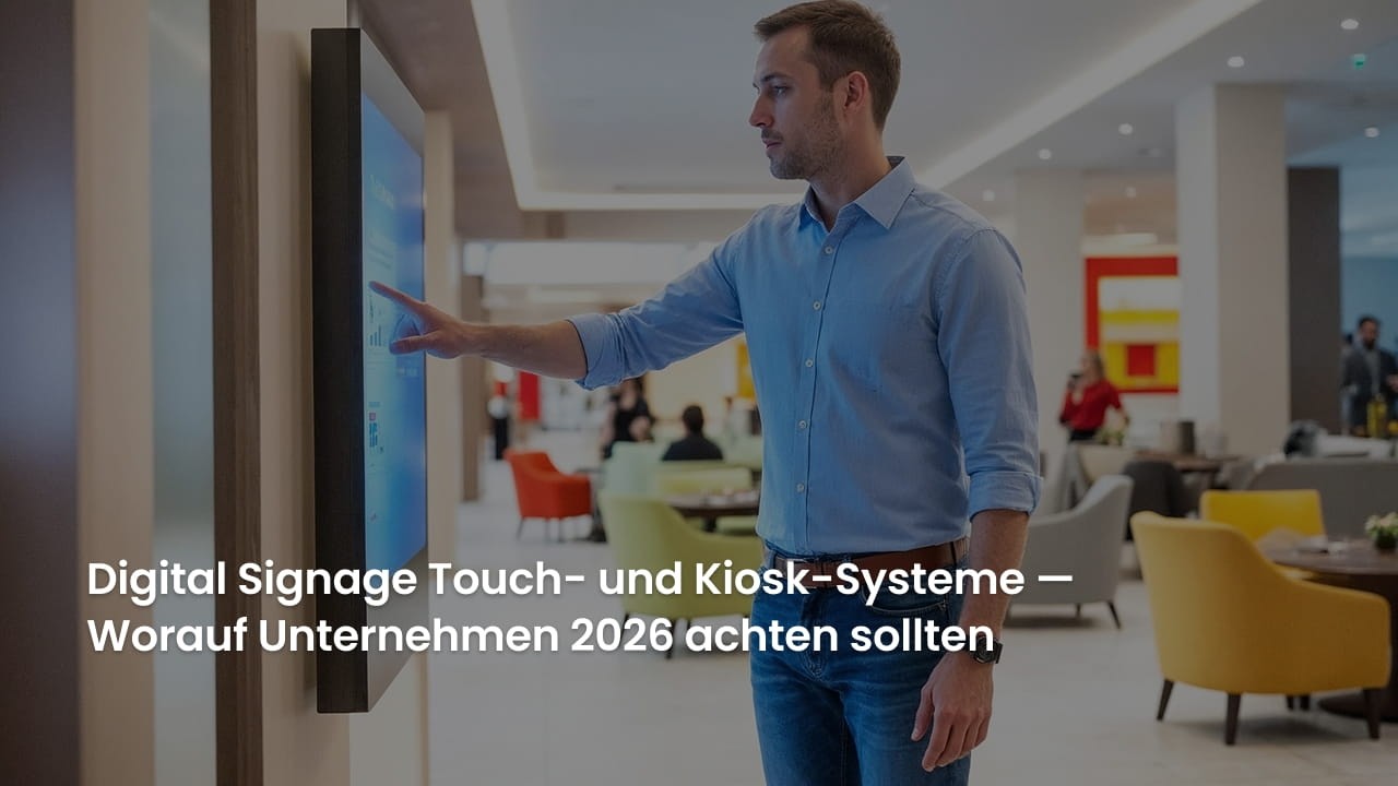 Digital Signage Touch- und Kiosk-Systeme – Worauf Unternehmen 2026 achten sollten