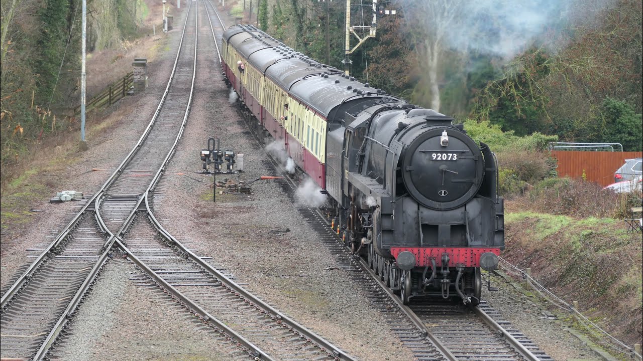 Great Central Railway’s Spring Steam Weekend featuring visiting 34072 & 9F 92314 with Mineral wagons