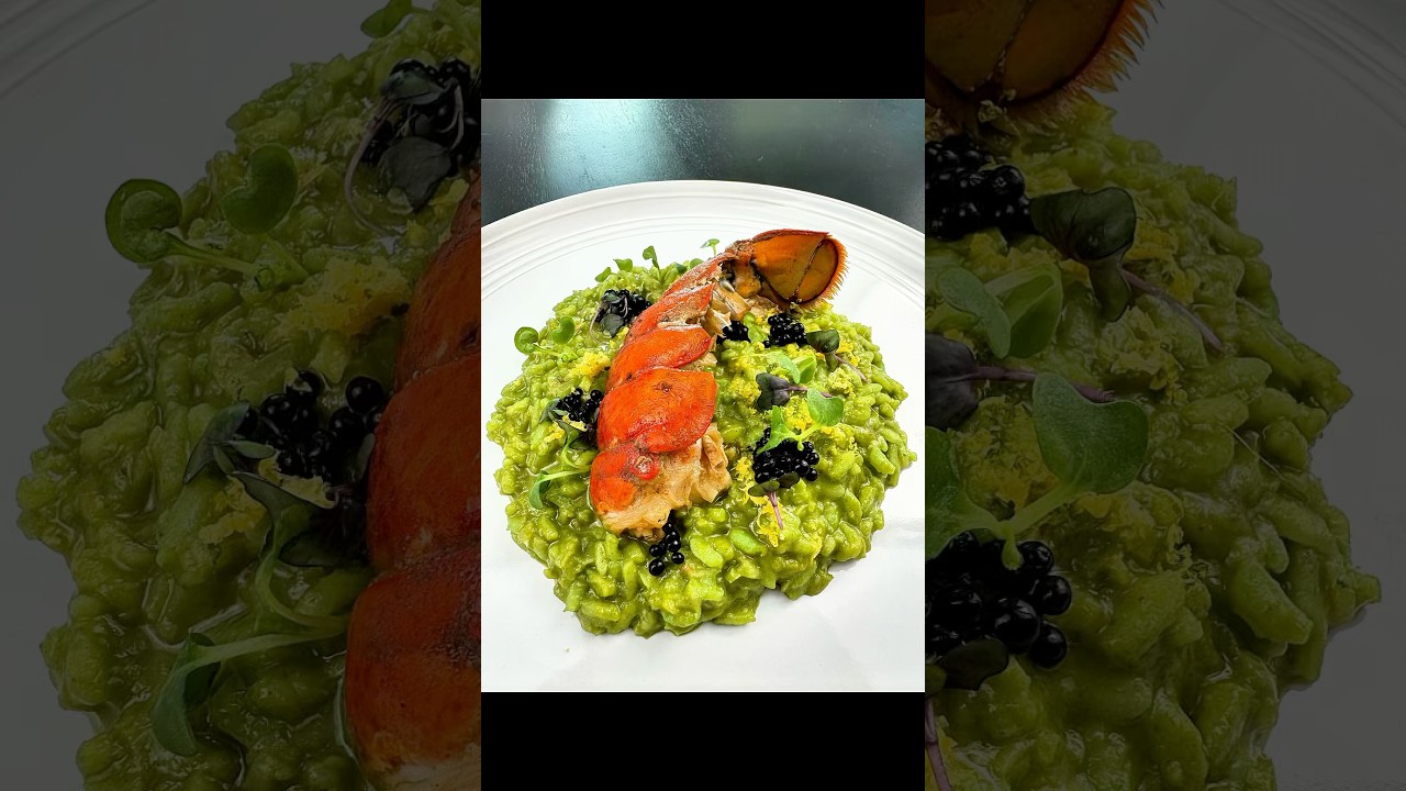 Lobster with Green Risotto #CapCut #Foodie #foodies #dinner #Love #lunch #Receta #rezept #mahlzeit