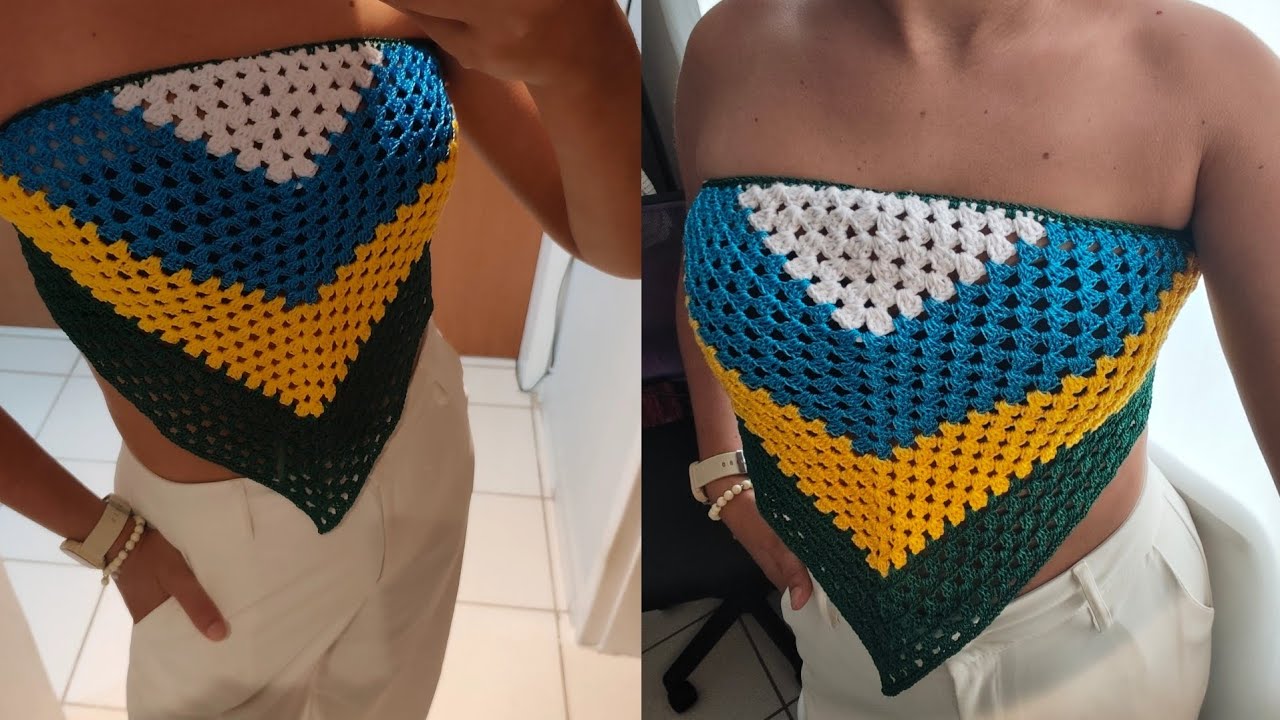 Top crochê copa super fácil - Brasil 🇧🇷