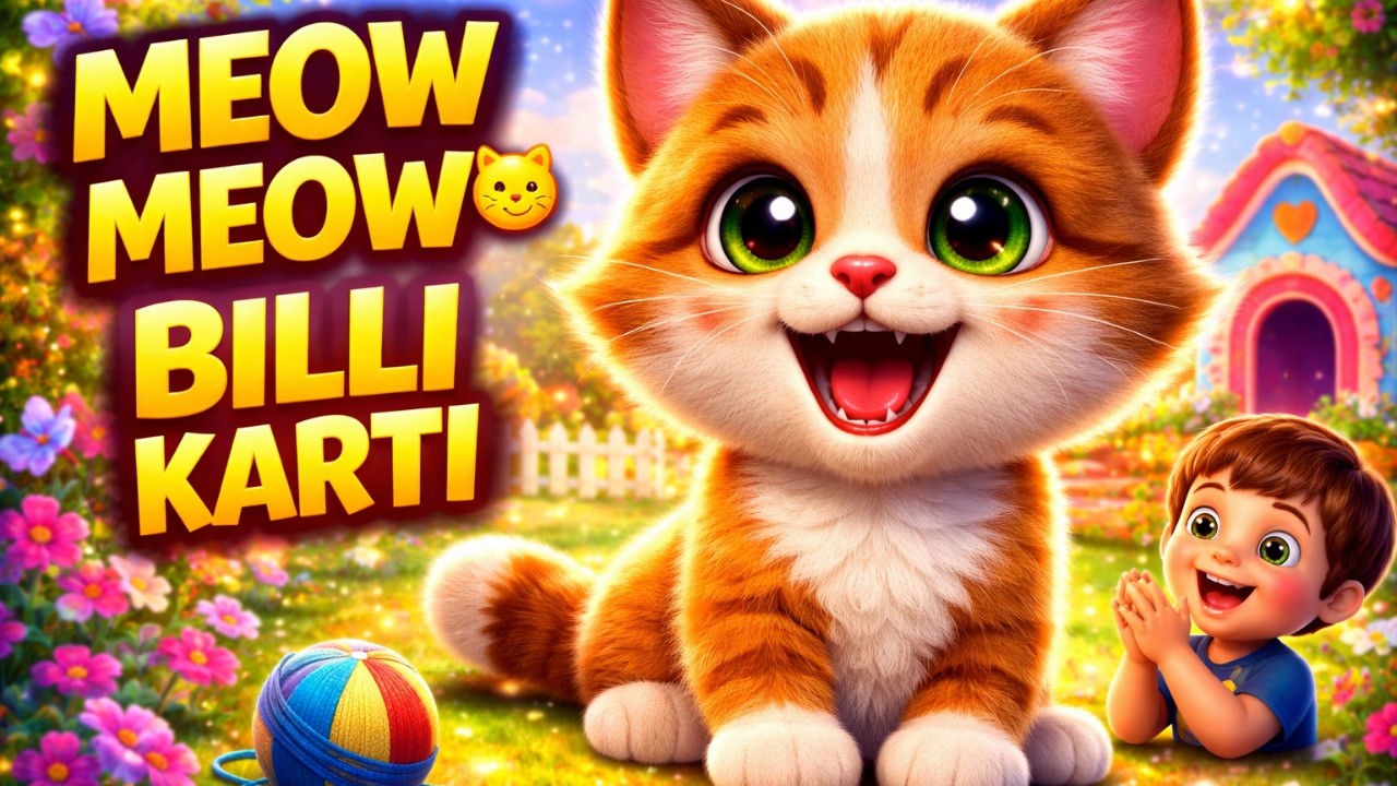 Billi Karti Meow Meow Hindi Nursery Rhymes for Kids New 2026