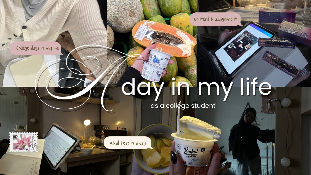 a day in my life || 8am realistic day, a college student, supermarket, do assignment, etc 💻💭