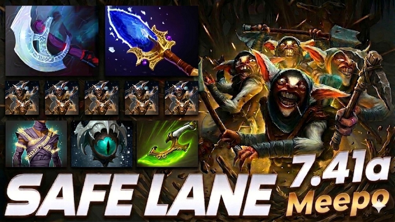 Meepo Safe Lane | 7.41a | Pos 1 | Dota 2 Gameplay