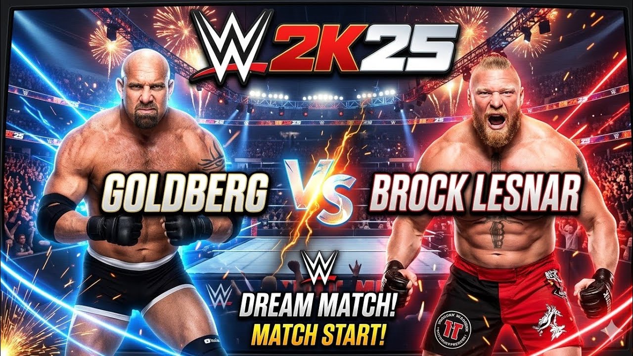 WWE 2K25 Goldberg Vs Brock Lesnar Match 