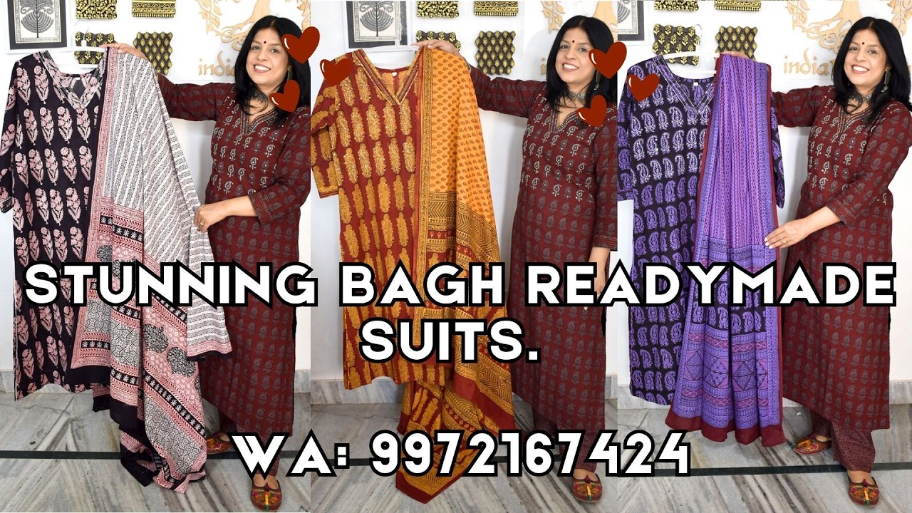 9th Feb STUNNING BAGH READYMADE SUITS. Wa : 9972167424