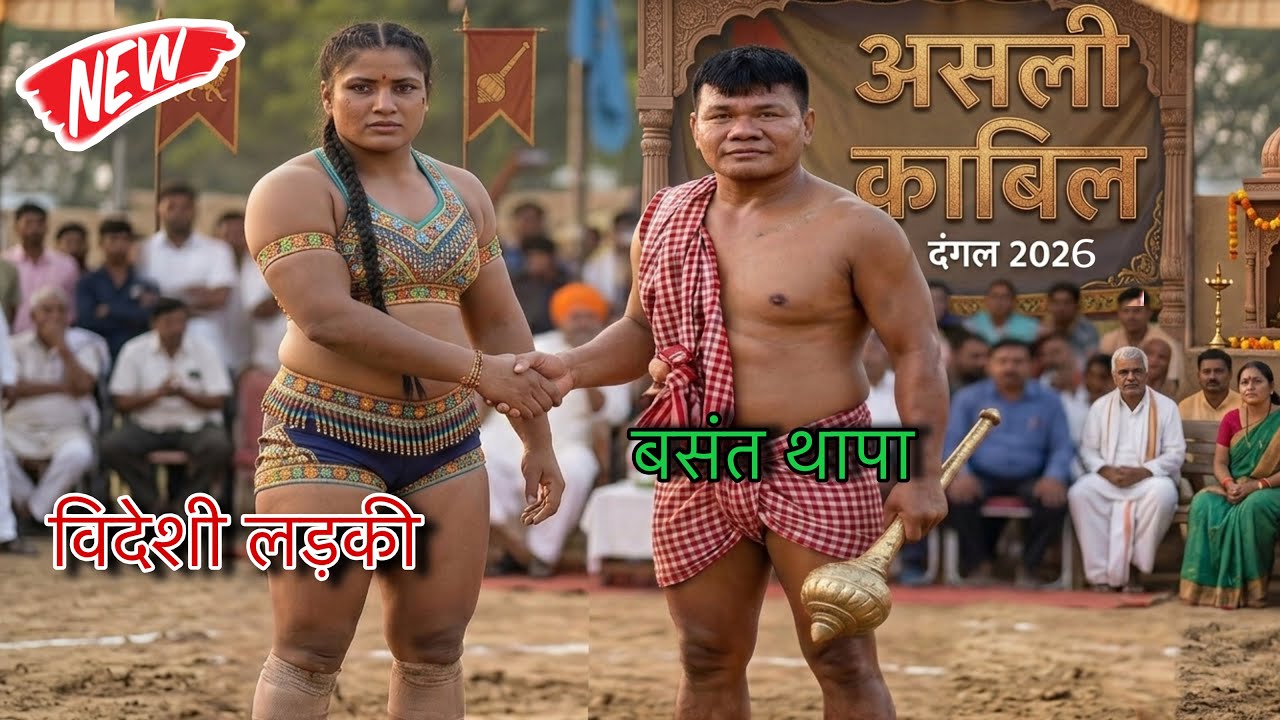 बसंत थापा vs विदेशी लड़की की हिट कुश्ती देखिय । basant thapa ki new kushti.