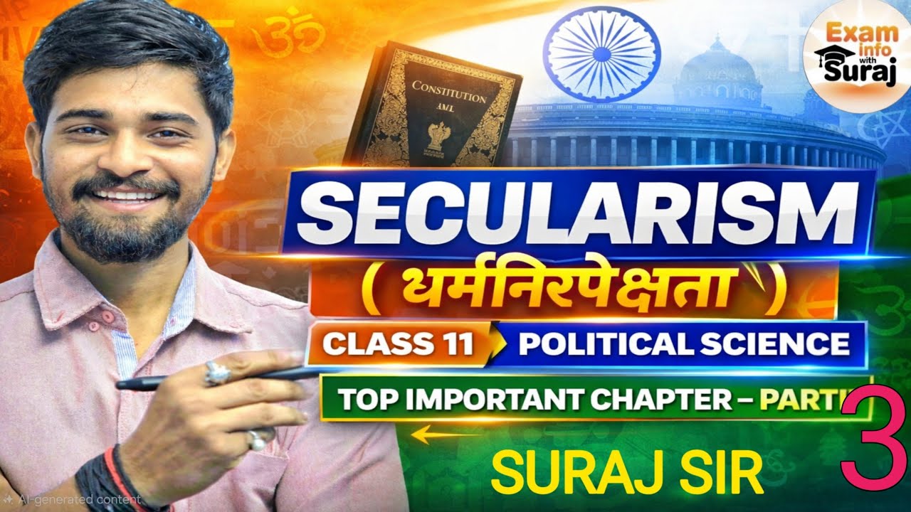 “Score 95+ in Political Science 📚 Secularism Part 3 | Class 11” | One Short Before Exam | Suraj Sir