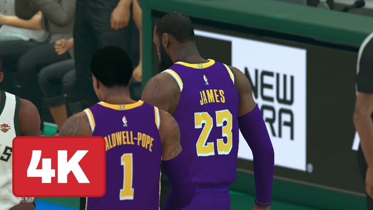 NBA 2K19: Bucks vs. Lakers Gameplay (FULL QUARTER OF XBOX ONE X IN 4K)