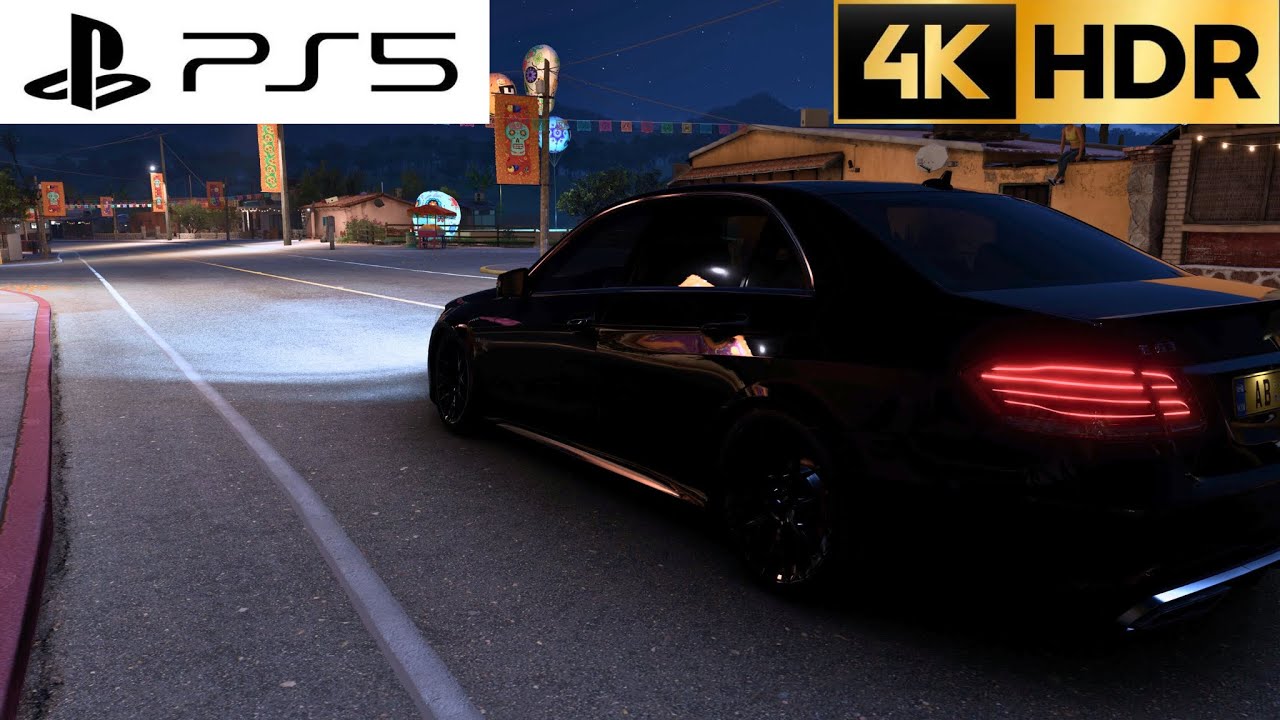 Night Drive With E-Class 63 AMG (Forza Horizon 5) PS5 4K 60FPS HDR