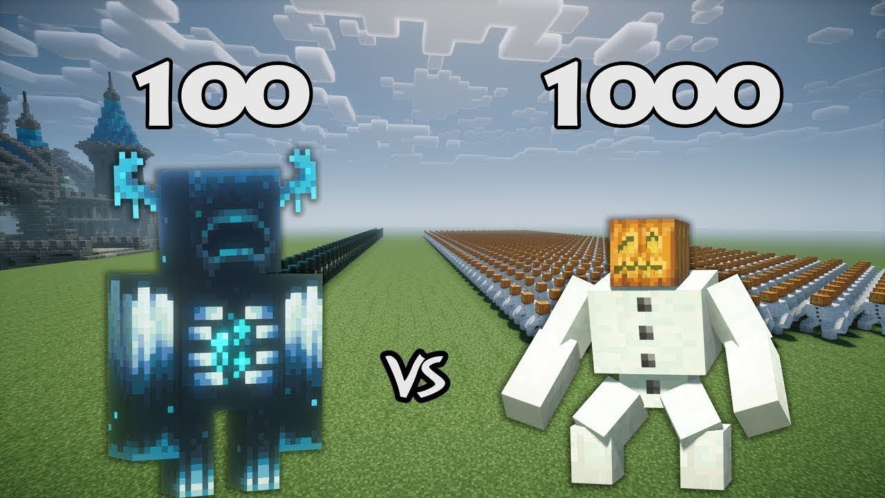 999 WARDEN VS MUTANT SNOW GOLEM - MINECRAFT MOB BATTLE 