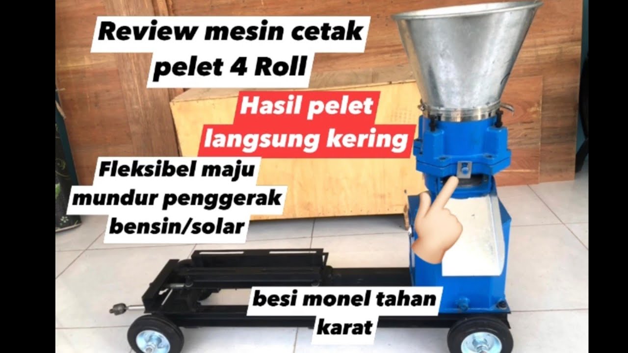 Mesin Cetak Pelet 4 roll hasil pelet cepat dan langsung kering