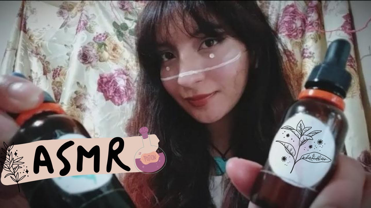 ASMR Masaje facial 😴 Ser mágico del bosque, gotero, susurros