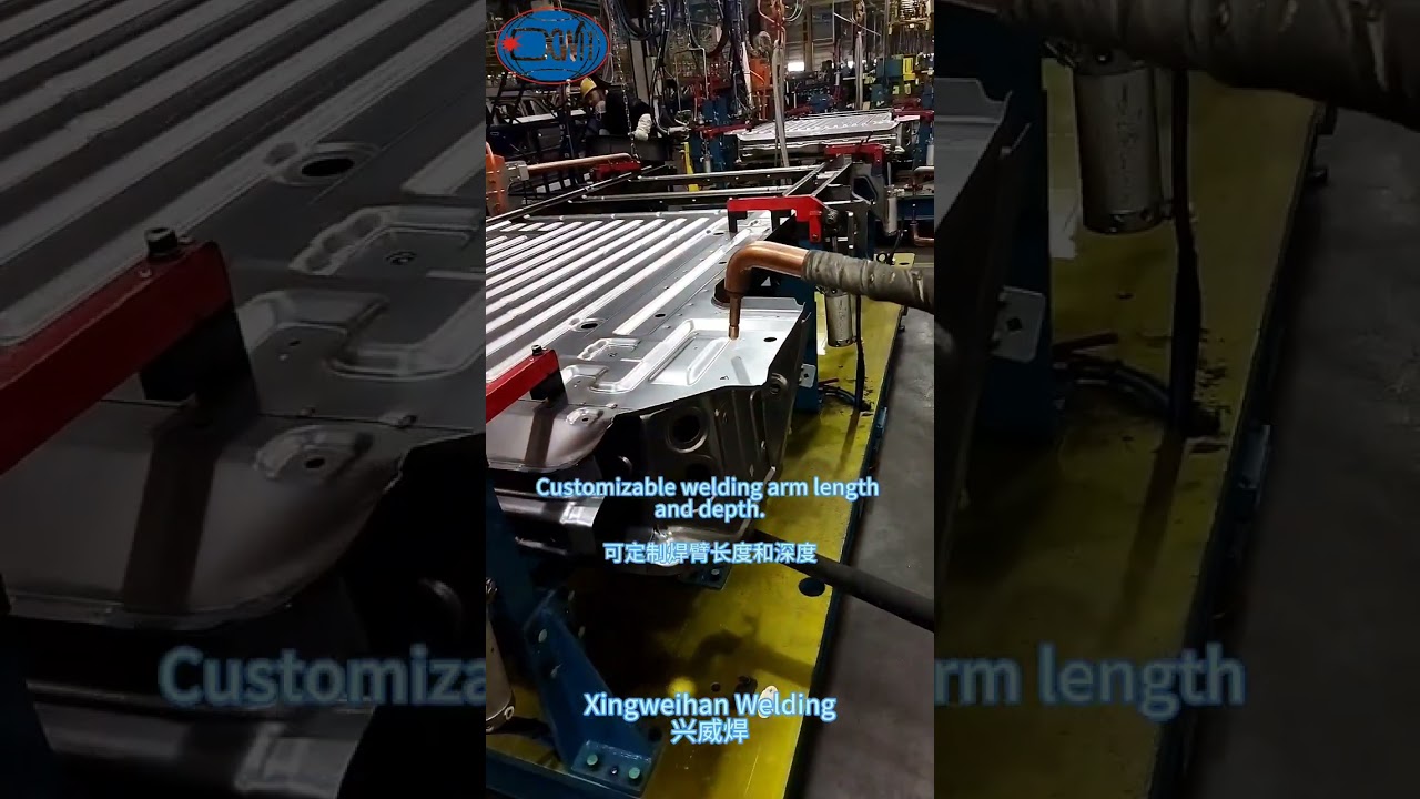 The portable spot welding machine used in the automobile production line