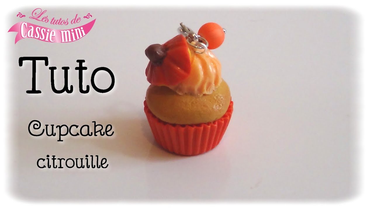 { TUTO } Cupcake citrouille en pâte polymère / FIMO
