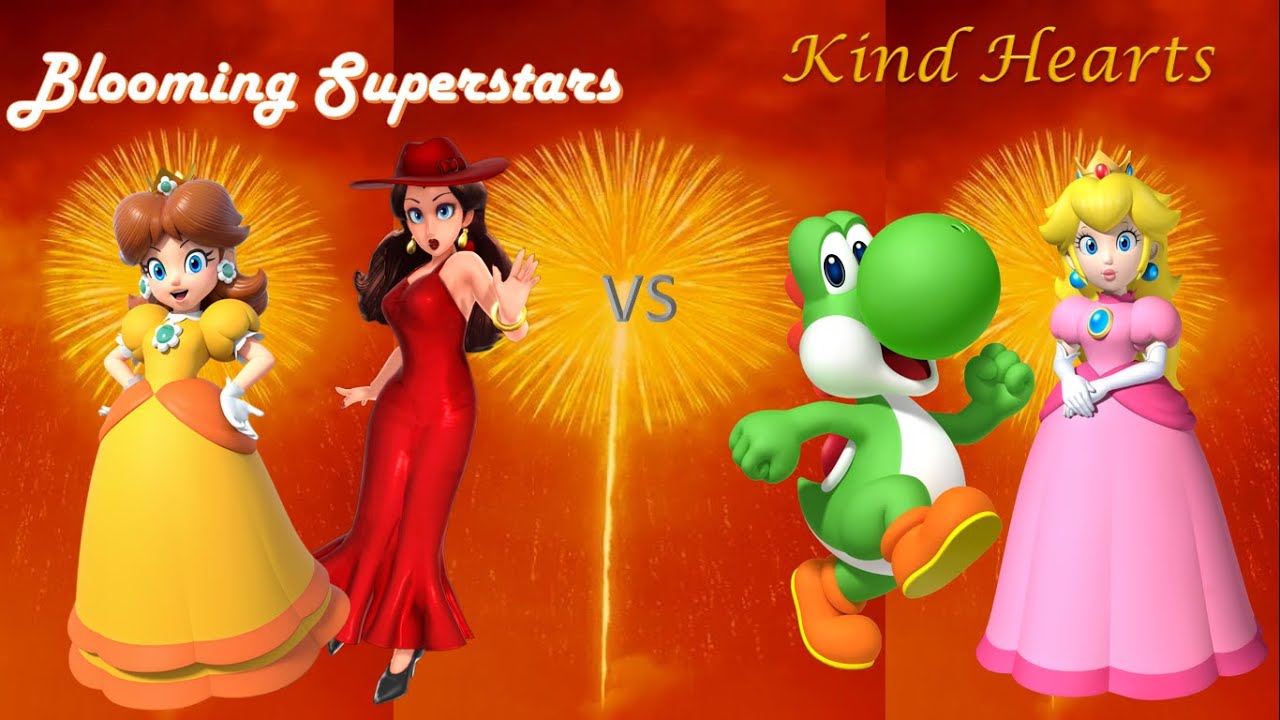 Mario Tennis Aces - Daisy and Pauline vs Peach and Yoshi (Blooming Superstars vs Kind Hearts)