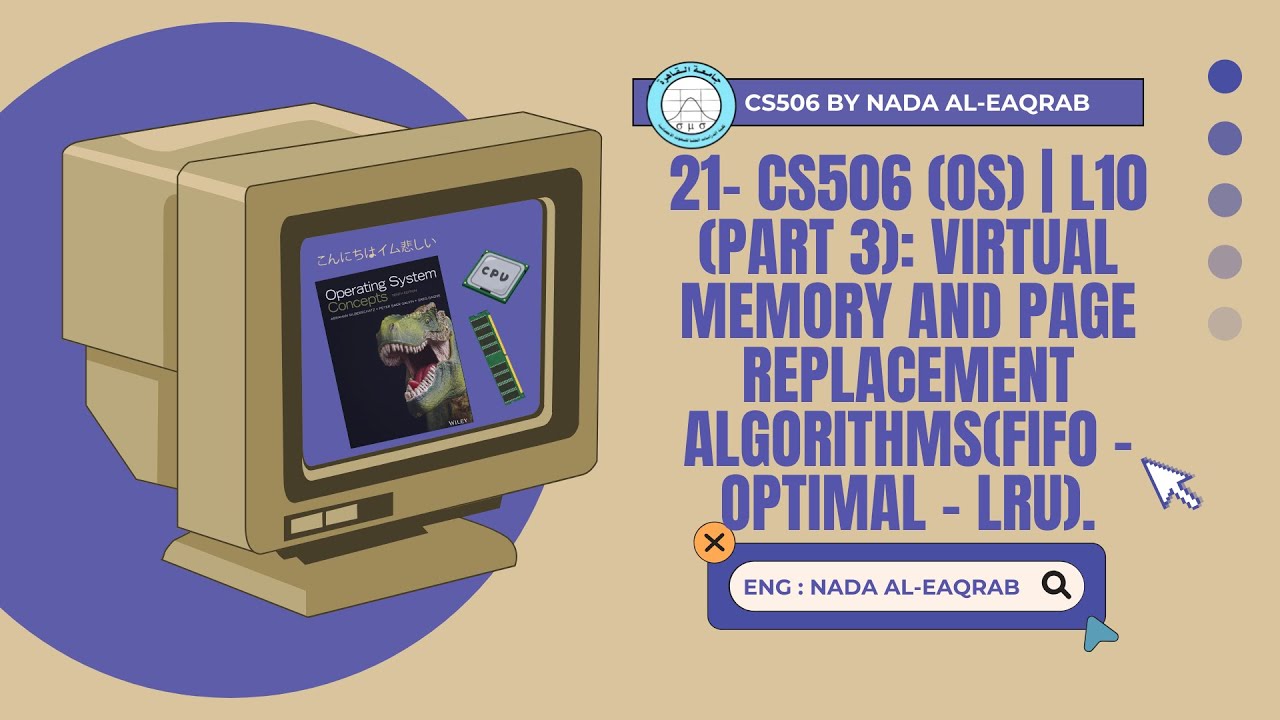 21- CS506 (OS) | L10 (part 3): Virtual Memory and Page Replacement Algorithms(FIFO - Optimal - LRU).
