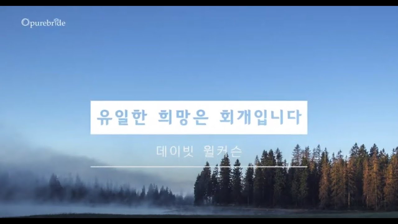 유일한 희망은 회개입니다 (데이빗 윌커슨)