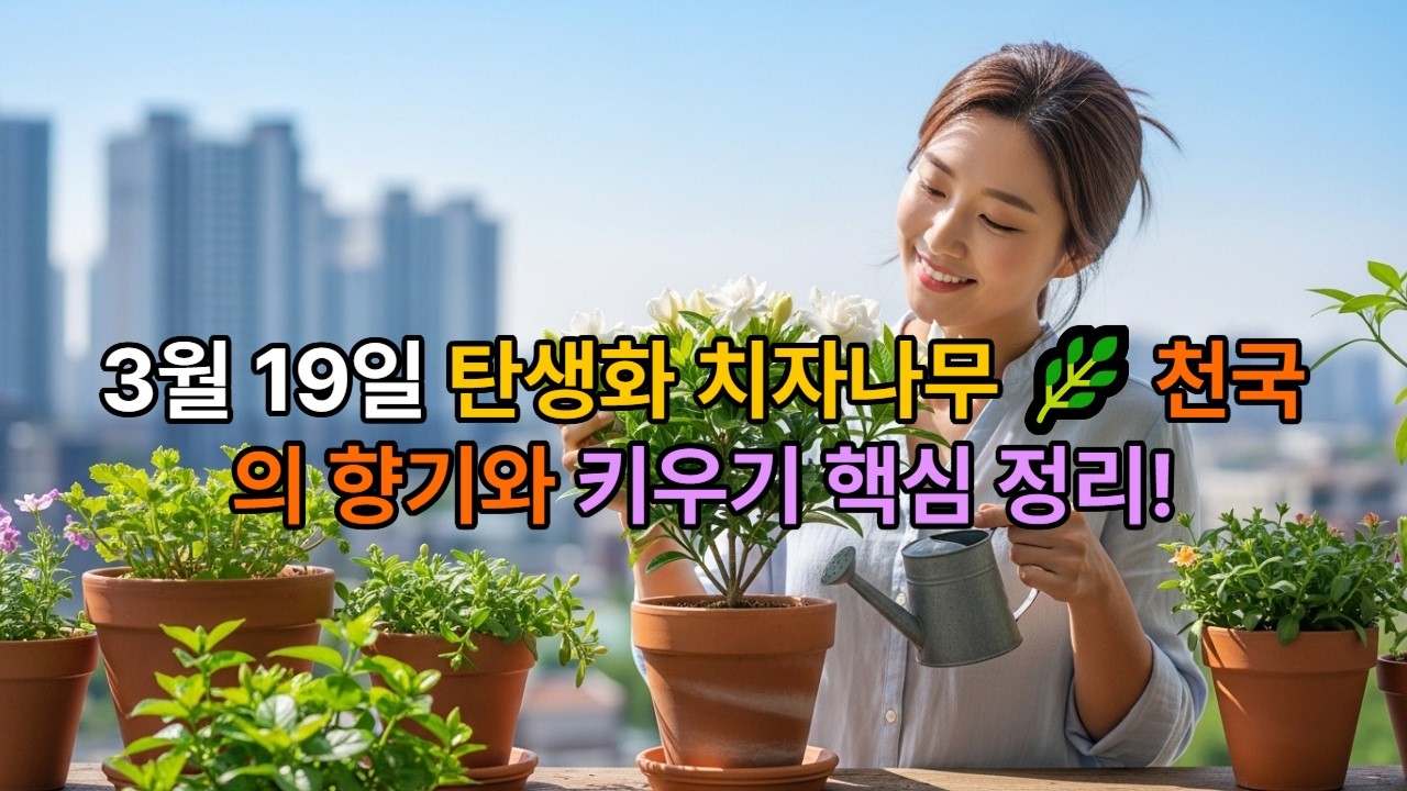 3월 19일 탄생화 치자나무 🌿 천국의 향기와 키우기 핵심 정리 / 치자꽃 이야기 | 꽃말, 예술, 향기 그리고 잘 키우는 법