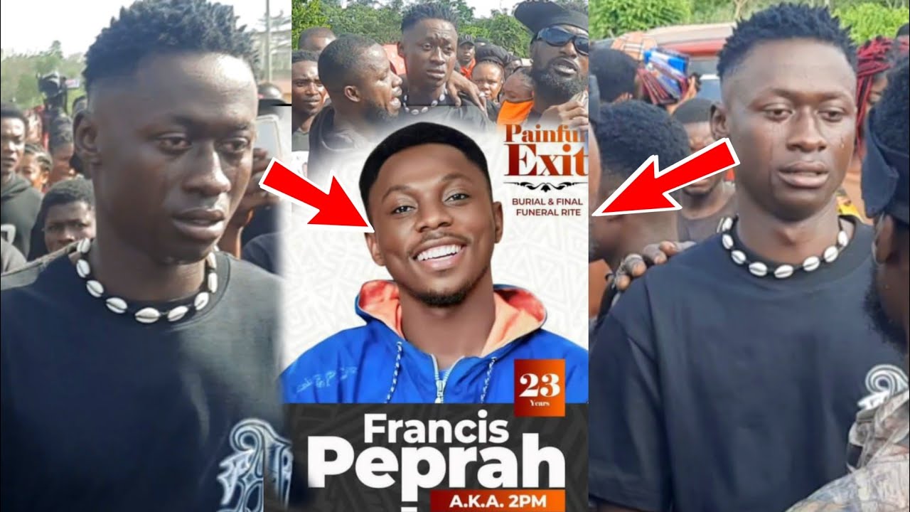 King Of Bars 2 PM's funeral, Oboy C jay Arrived In Tears at His friend 2pm's funeral @Wassa Akropong