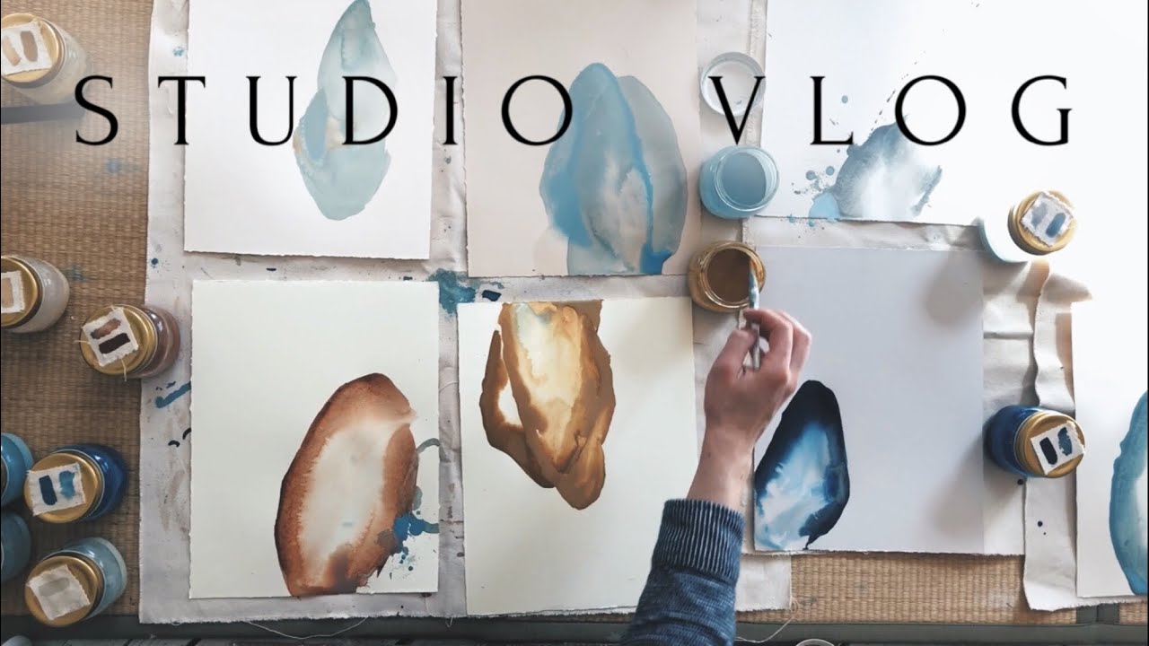 STUDIO VLOG 3 | Painting Process on Paper | ALEX CURLEY
