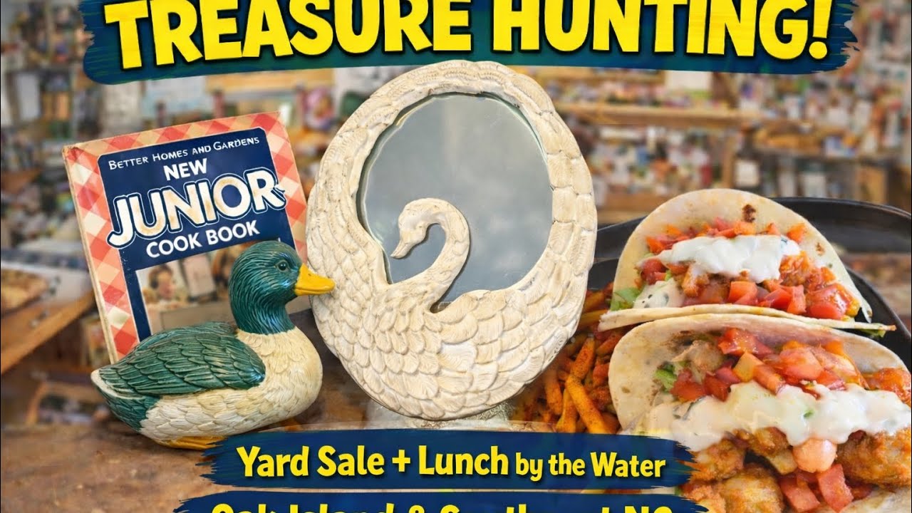 Treasure Hunting in Oak Island & Southport NC | Yard Sales, Thrifting & Lunch by the Water 