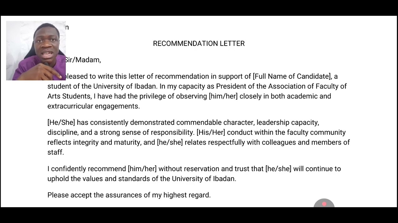 HOW TO CORRECTLY WRITE YOUR REFERENCE/RECOMMENDATION LETTER(UI) #students #university #recommended
