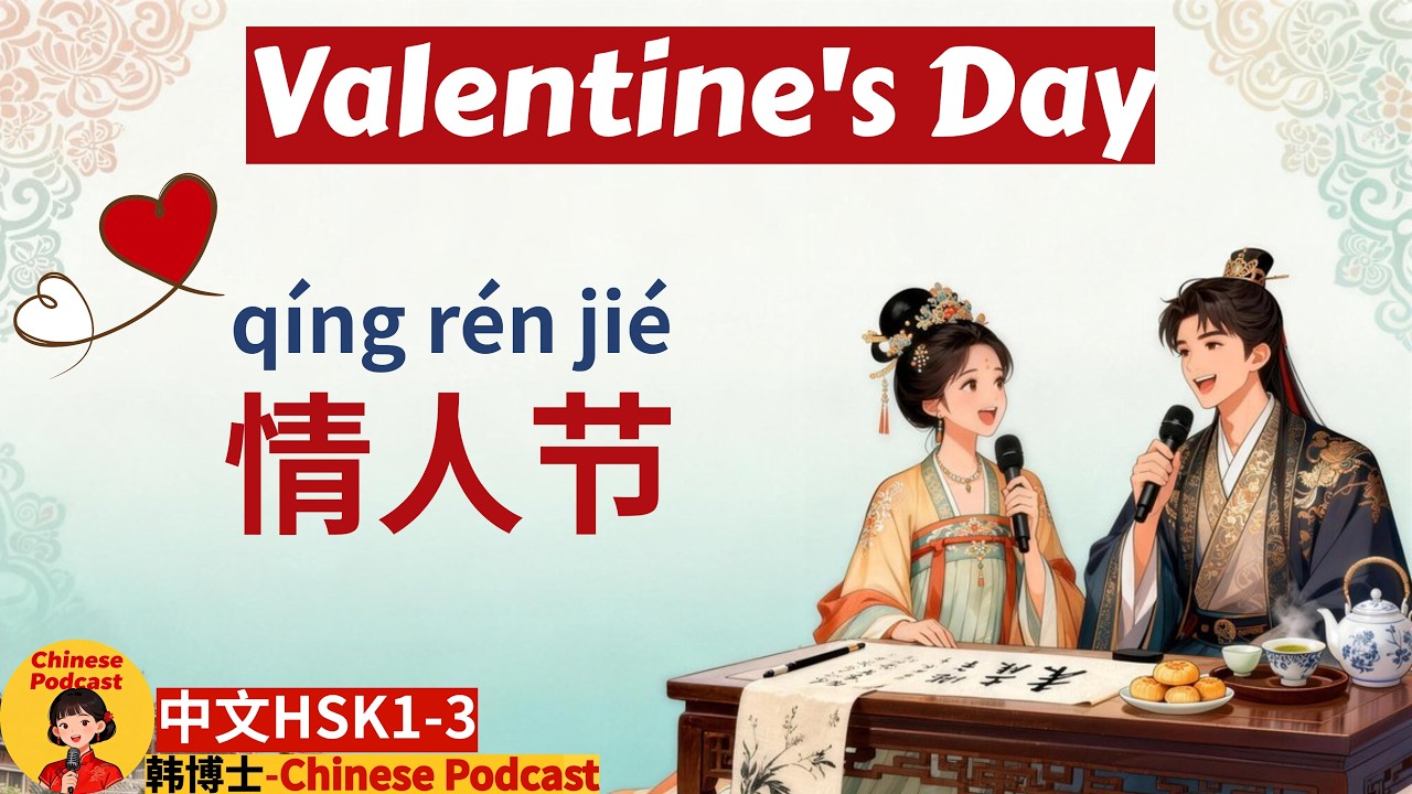 HSK3|情人节|Valentine's Day|#audiobook #dailychinese #学中文 #learnchinese #中文播客 #chinesepodcast #hsk