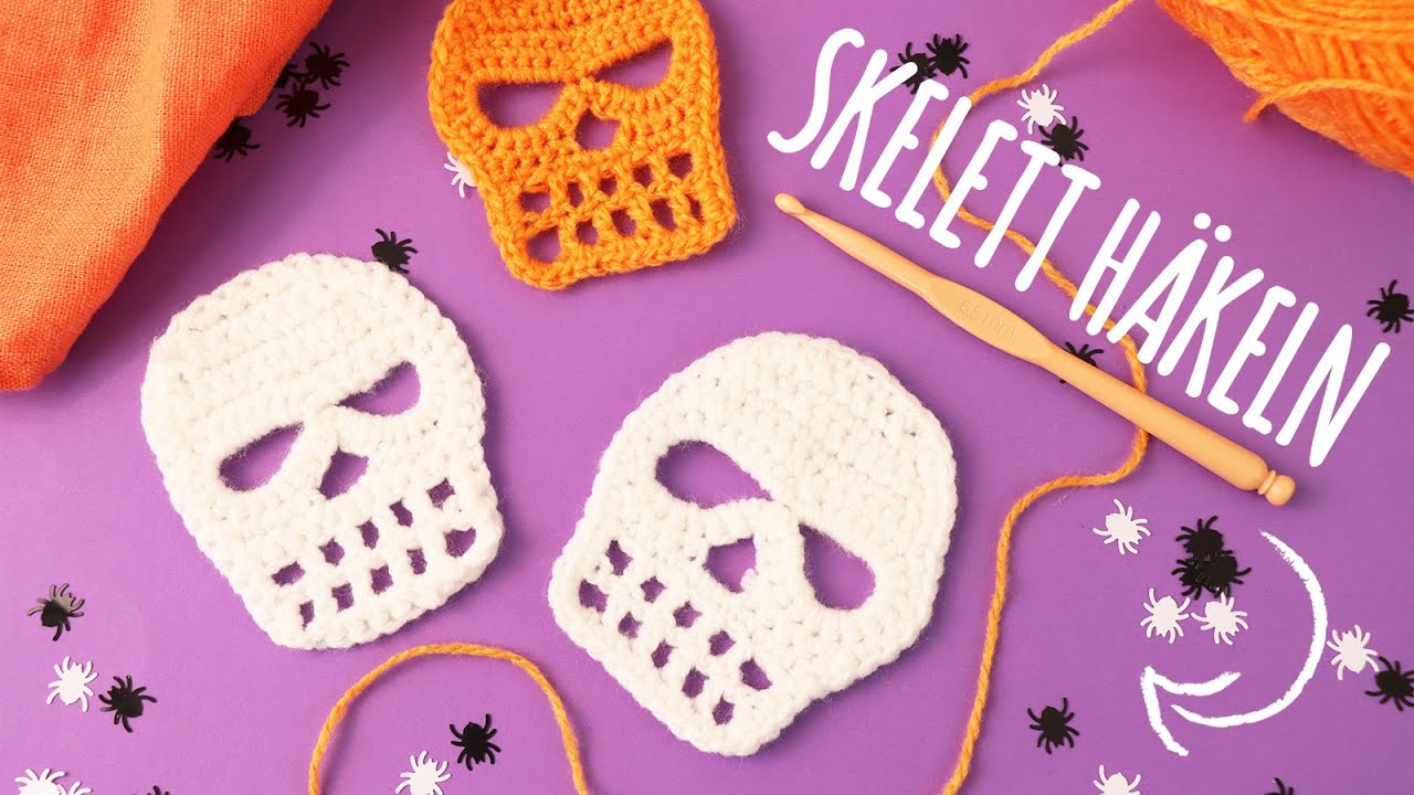 Skelett häkeln | Anleitung für Schädel-Applikation | Talu.de