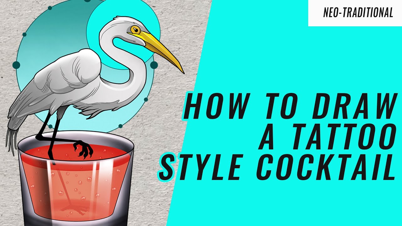 HOW TO DRAW A COCKTAIL | Neo-Traditional Tattoo Style Tutorial