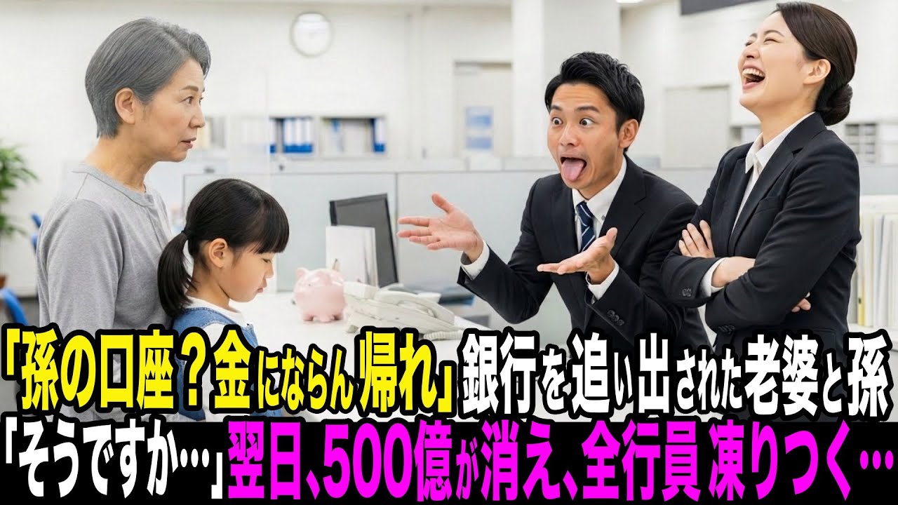 「孫の口座？金にならん帰れ」銀行を追い出されたお婆さんと孫娘。「そうですか…いいんですね？」翌日、500億円が消え、全行員が凍りつく…