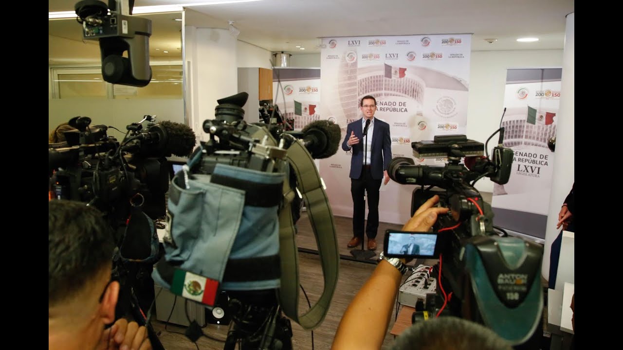 Conferencia de prensa con el coordinador del GPPAN en el Senado, Ricardo Anaya Cortés
