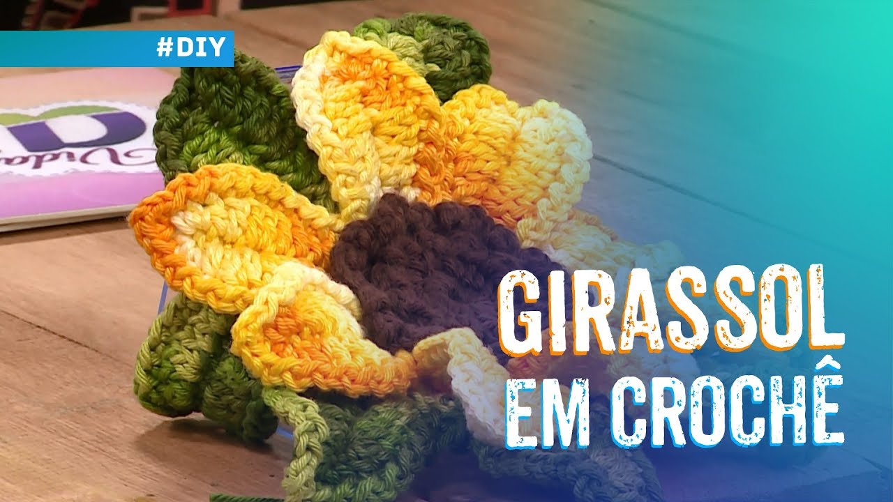 Flor girassol em crochê por Maria José