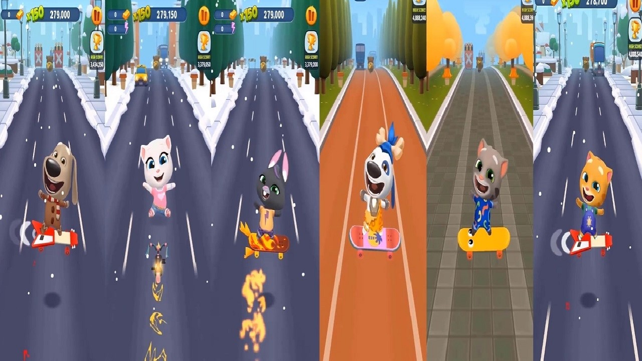 Talking Tom Gold Run Angela VS BECCA Ginger GINGERBREAD BEN Snake Off Tom Stone Age Hank  Christmas